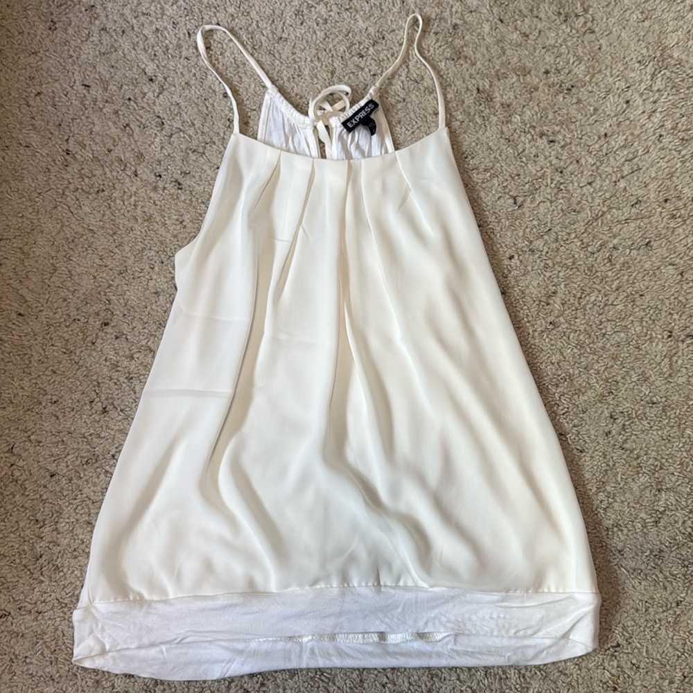 Express Cream tie back tank top. Size S.